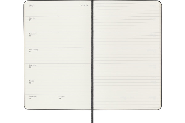 MOLESKINE Wochen-Notizkalender 23/24 56598856910 18M liniert HC schwarz