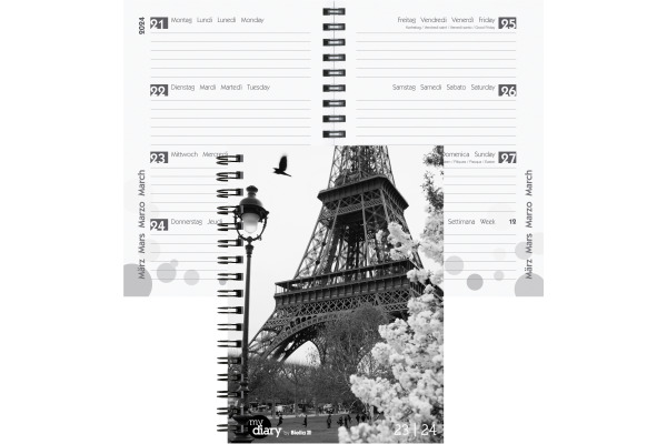 BIELLA Schüleragenda BlackWhite 23/24 806517860024 3½T/1S, Wire-O 12x16.5cm