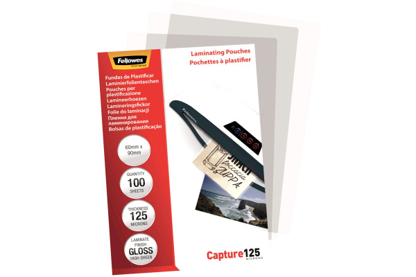 FELLOWES Laminiertasche 60x90mm 5397402 glanz, 125my 100 Stk