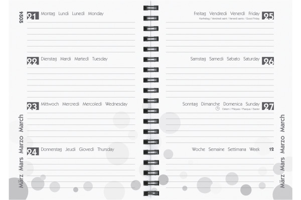 BIELLA Schüleragenda BlackWhite 23/24 806517860024 3½T/1S, Wire-O 12x16.5cm