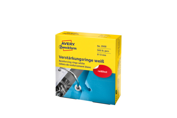 AVERY ZWECKFORM Verstärkungsringe 13mm weiss 3508 500 Stück