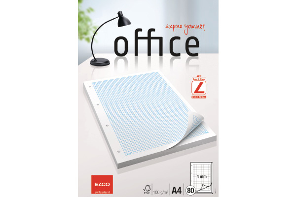 ELCO Ringbuchblock FSC weiss A4 2x 74415.17.1 inkl. Haftnotiz, 100g 80 Blatt