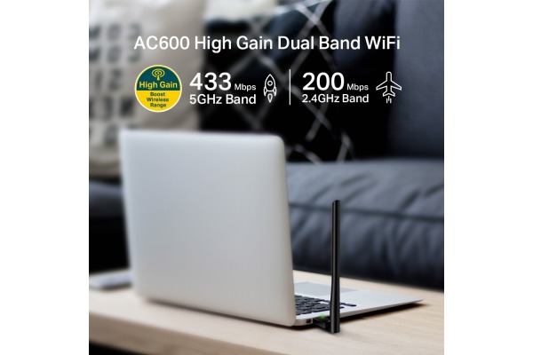 TP-LINK HighGain WiFi Antenna ARCHERT2U Plus, Dualband Adapter USB 2.0
