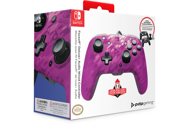 PDP Faceoff Del.&Audio CamoPurple 500-134-EU-CM05 Controller wired for NSW