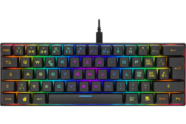 DELTACO TKL Gaming Keyboard mech RGB GAM-075-CH red switch, CH-Layout, black