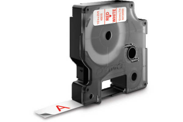 DYMO Schriftband D1 rot/weiss S0720550 12mm/7m