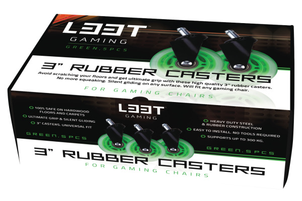 L33T Rubber wheels green, 5-pack 160531 for L33T chairs