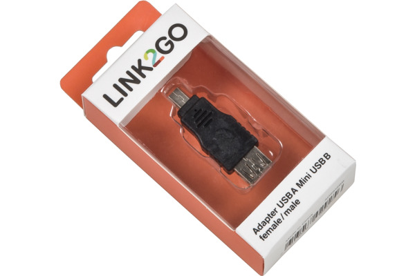 LINK2GO Adapter USB A AD6512BB Mini USB B, female/male