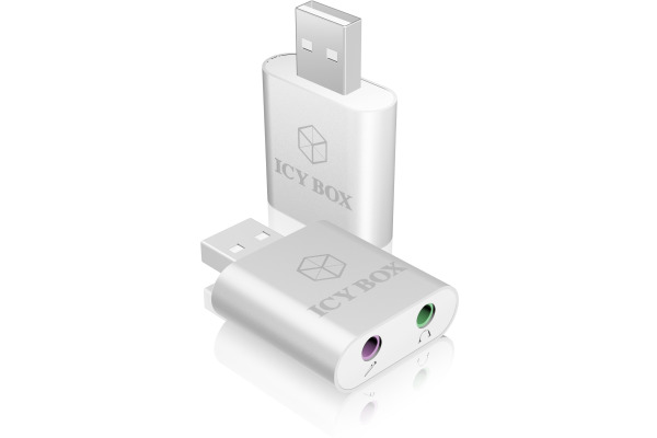 ICY BOX Head- & Microphone Adapter IB-AC527 2x 3.5 mm jack to usb 2.0