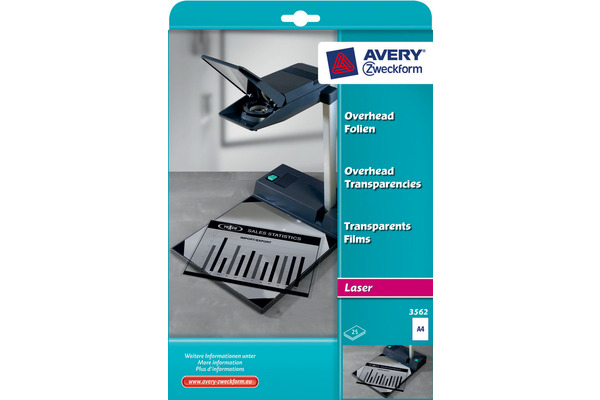 AVERY ZWECKFORM Laser Film 0.1mm A4 3562 25 Blatt