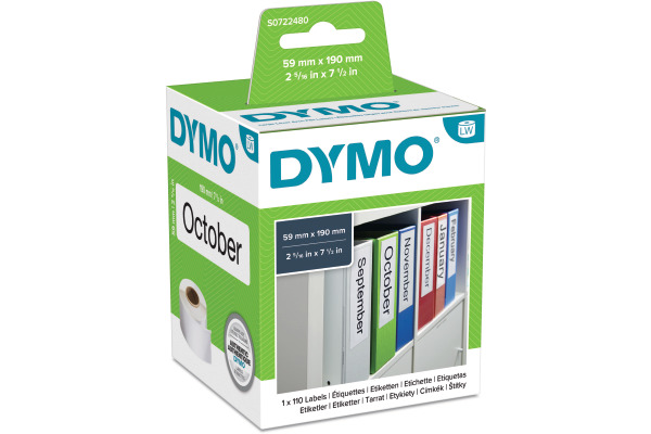 DYMO Ordner-Etiketten breit S0722480 permanent 190x59mm