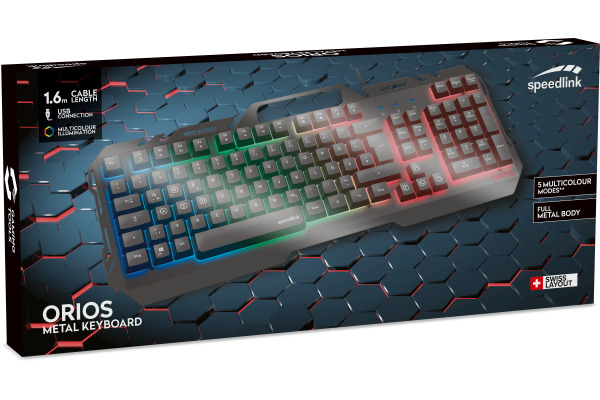 SPEEDLINK ORIOS Metal , black SL-670003-BK-CH Gaming Keyboard, CH-Layout
