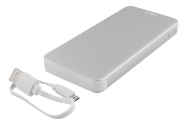 DELTACO Powerbank 10'000 mAh PB-831 silver,37Wh,Li-Po,alu,USB-C