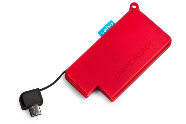 VEHO PebblePokket PowerBank 1000mAh VPP-017-PK-RD micro size keyring red