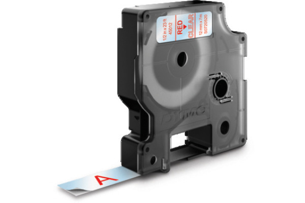 DYMO Schriftband D1 rot/transp. S0720520 12mm/7m