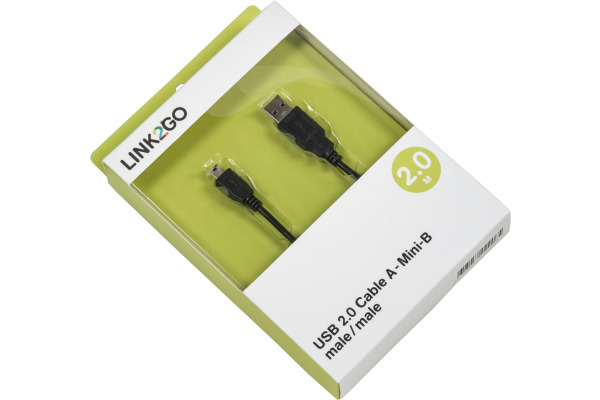 LINK2GO USB 2.0 Cable, A - Micro-B US2313KBB male/male, 2.0m