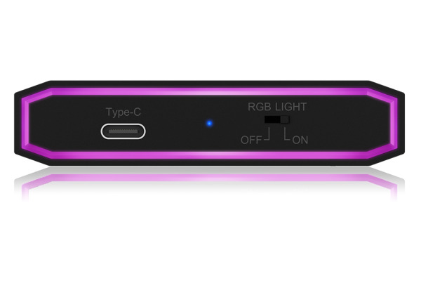 ICY BOX USB-C 3.1 Case illuminated IB-G226L-C31 for 2,5 Zoll SATA SSD