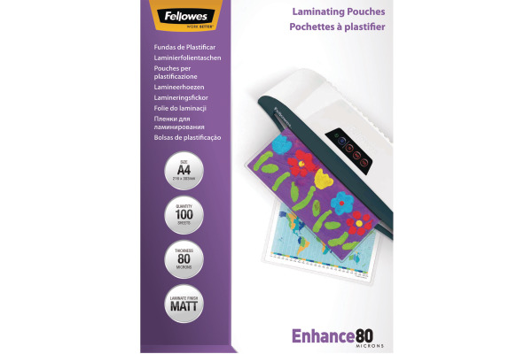 FELLOWES Laminiertasche A4 5452103 matt, 80my 100 Stk