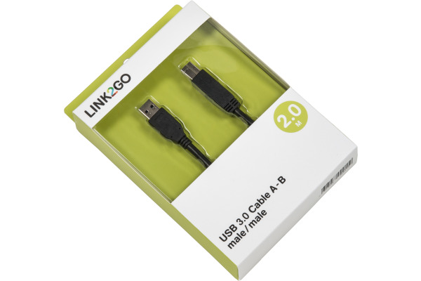 LINK2GO USB 3.0 Cable A-B US3213KBB male/male, 2.0m