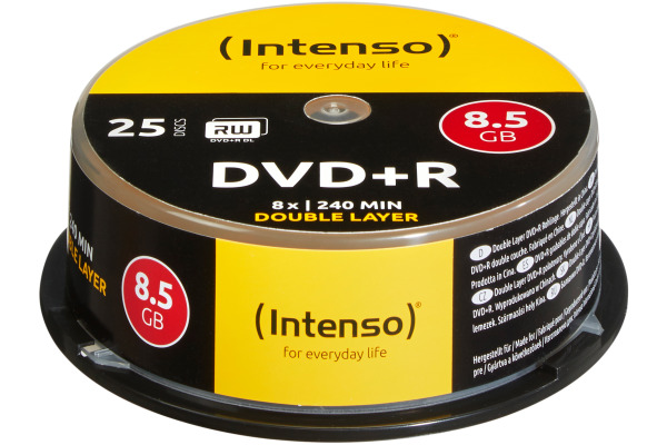 INTENSO DVD+R Cake Box 8.5GB 4311144 8X DL 25 PCS