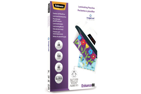 FELLOWES Laminiertasche A4 5302202 glanz, 80my selbstkl. 100 Stk