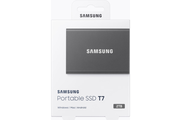 SAMSUNG MEMORY SSD Portable T7 2TB MU-PC2T0T/WW USB 3.1 Gen. 2 Titan Grey
