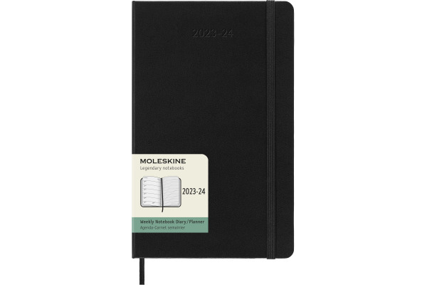 MOLESKINE Wochen-Notizkalender 23/24 56598856910 18M liniert HC schwarz