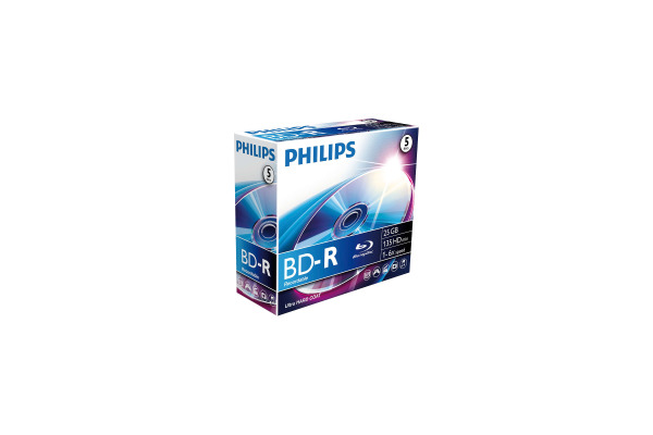 PHILIPS BD-R Jewel Case 25GB BR2S6J05C/00 6x Single Layer 5 pcs.