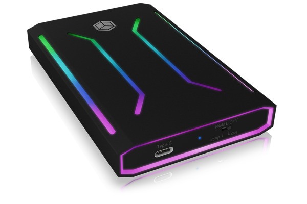 ICY BOX USB-C 3.1 Case illuminated IB-G226L-C31 for 2,5 Zoll SATA SSD