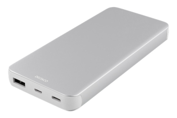 DELTACO Powerbank 10'000 mAh PB-831 silver,37Wh,Li-Po,alu,USB-C