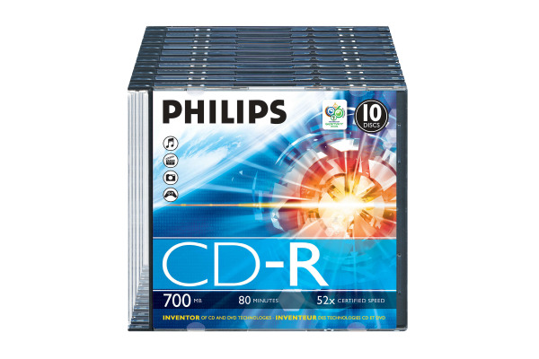 PHILIPS CD-R Slim 80MIN/700MB CR7D5NS10/00 52x foil 10 Pcs