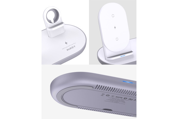 AUKEY Aircore3in1Charging Station LC-A3-WT Wireless, Qi, QC, white