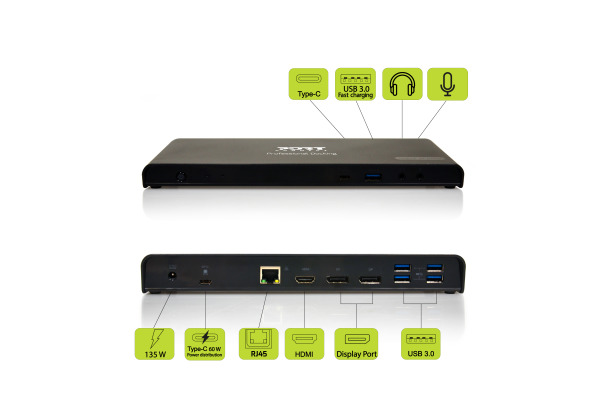 PORT DOCKING TYPE C OFFICE 901904-EU 3 X 4K-CH, USB-C/USB 3.0