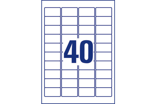 AVERY ZWECKFORM Adressetiketten 45,7x25,4mm L4770-25 Laser, transp. 1000Stk./25Bl.