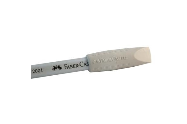 FABER-CASTELL Aufsteckradierer GRIP 2001 187000 grau, 10x10x40mm 2 Stück