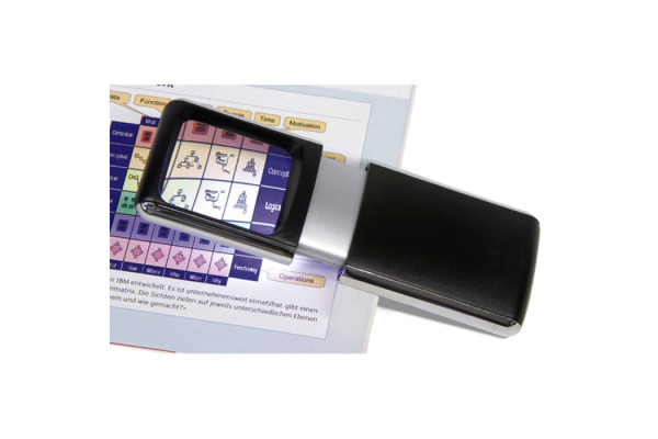 WEDO Rechtecklupe mit LED-Licht 2717501 schwarz Blister