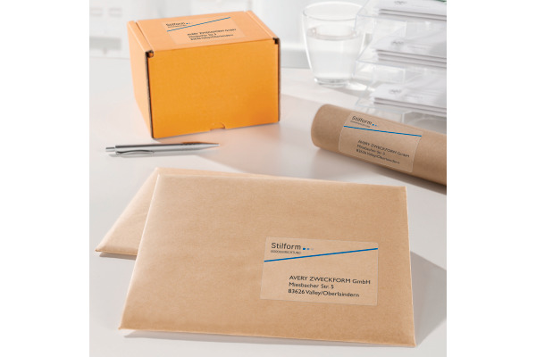 AVERY ZWECKFORM Adressetiketten 210x297mm L7567-25 Laser, transp. 25Stk./25Bl.
