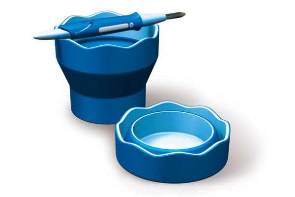 FABER-CASTELL Wasserbecher CLIC & GO 181510 blau, für Pinsel