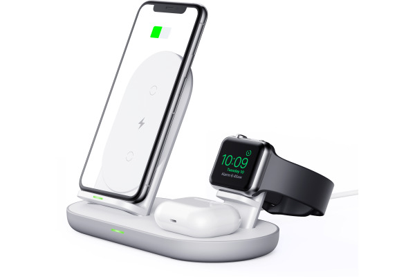 AUKEY Aircore3in1Charging Station LC-A3-WT Wireless, Qi, QC, white