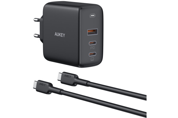 AUKEY Omnia Mix3 90W 3-Port PD GaN PA-B6S Bundle 3-Port 2xUSB-C&1xUSB-A&Cable