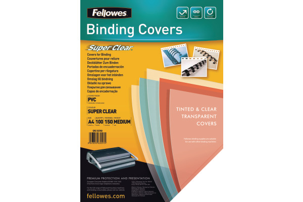 FELLOWES Deckblatt 150mic A4 5376001 transparent 100 Stück