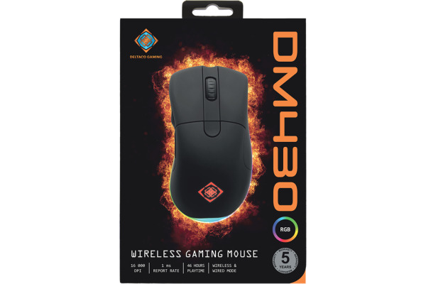 DELTACO Wireless Gaming Mouse,RGB GAM-107 black, DM430