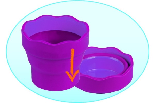 FABER-CASTELL Wasserbecher CLIC & GO 181510 blau, für Pinsel