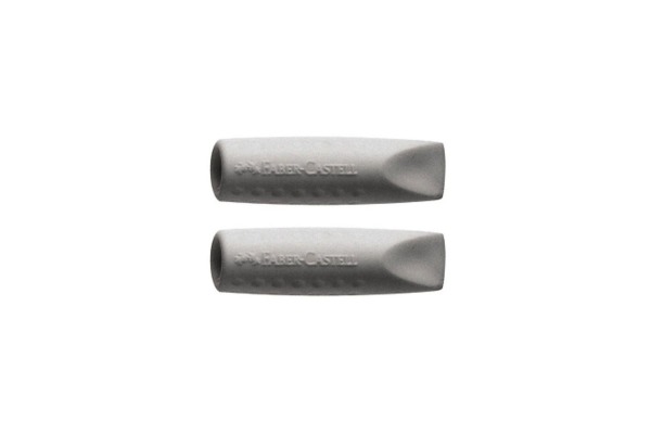 FABER-CASTELL Aufsteckradierer GRIP 2001 187000 grau, 10x10x40mm 2 Stück