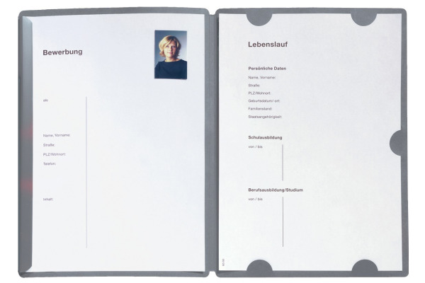 PAGNA Bewerbungsmappe Select 22002-06 grau, 3-teilig