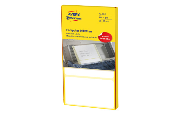 AVERY ZWECKFORM Adressetiketten 95x48mm 3345 weiss, permanent 282 Stk.