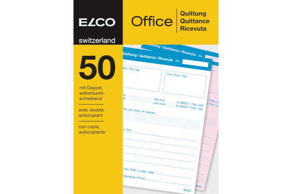 ELCO Quittung A6 74591.19 60g 50x2 Blatt