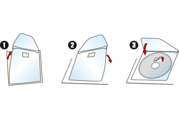 3L CD/DVD Hülle 127x127mm 6832-10 PP, transp., selbstkl.10 Stück