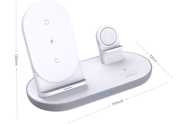 AUKEY Aircore3in1Charging Station LC-A3-WT Wireless, Qi, QC, white
