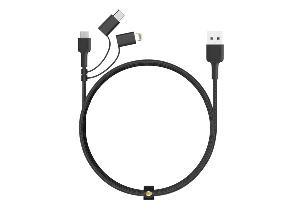 AUKEY ImpulseCable 3-in-1 MFI, bl. CB-BAL5 1.2m braided Nylon